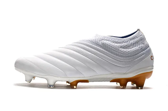Adidas Tênis de Futebol Amarelos com Colar de Malha Tipo Meia, Cage de Meio Pé Moldada com Costelas, para Gramado Firme 20