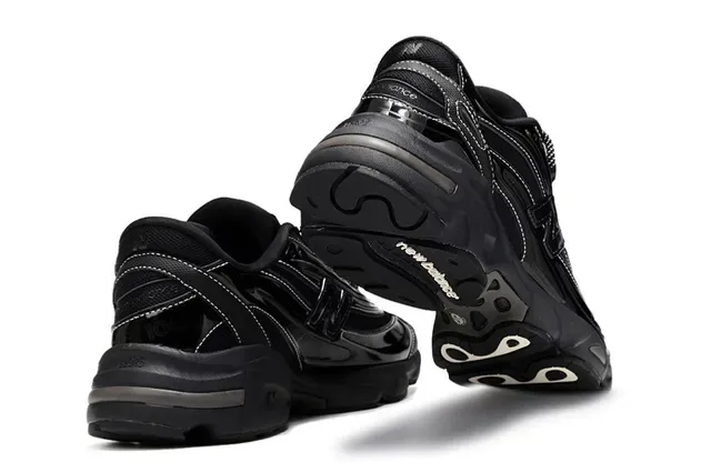 Aimé Leon Dore Sneakers Noires Brillantes Multicouches Épaisses 3