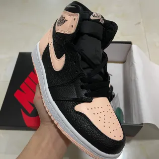 Air Jordan 1 काले हल्के गुलाबी बास्केटबॉल जूते