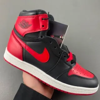 Tênis de basquete Air Jordan 1 preto vermelho branco