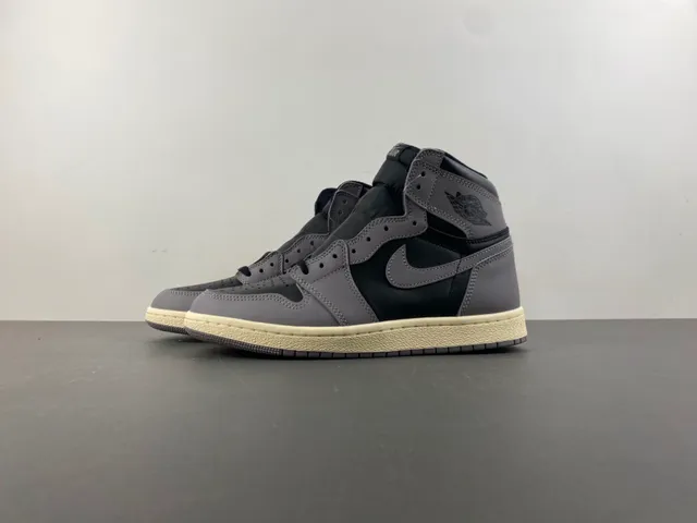 Air Jordan 1 Gray Black High-Top Leather Upper Basketball Shoes 10