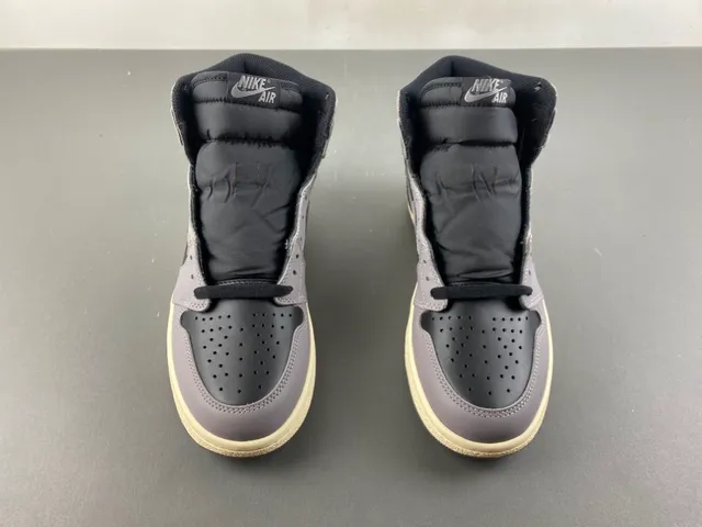 Air Jordan 1 Gray Black High-Top Leather Upper Basketball Shoes 11