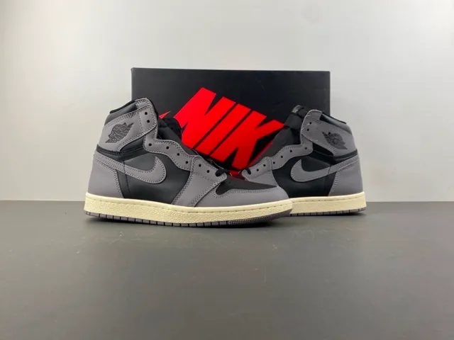 Air Jordan 1 Gray Black High-Top Leather Upper Basketball Shoes 13