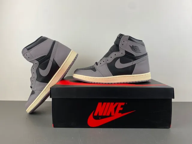 Air Jordan 1 Gray Black High-Top Leather Upper Basketball Shoes 14