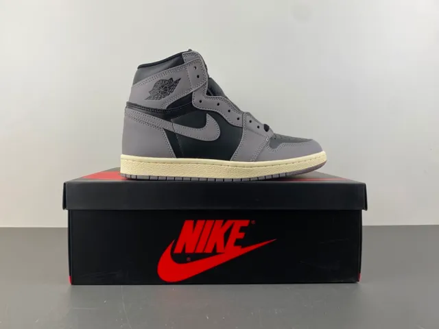 Air Jordan 1 Gray Black High-Top Leather Upper Basketball Shoes 15
