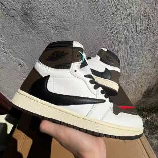 Air Jordan 1 High tênis de basquete branco preto marrom