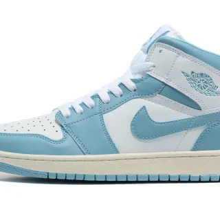 Tênis de basquete Air Jordan 1 azul claro e branco
