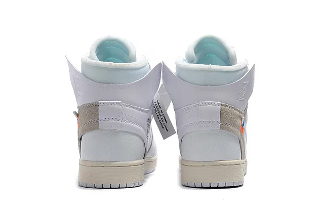 Air Jordan 1 Off-White Collaboration zapatillas de baloncesto blancas azules beige 7