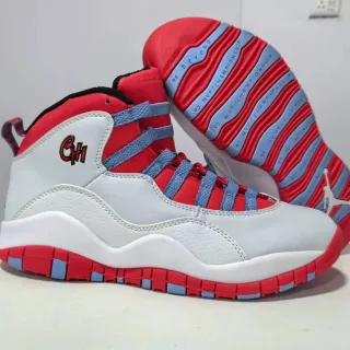 Air Jordan 10 Chicago सफ़ेद लाल यूनिवर्सिटी ब्लू बास्केटबॉल जूते
