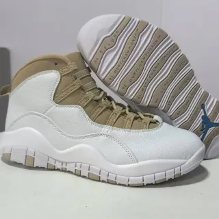 Tênis de basquete Air Jordan 10 branco e bege
