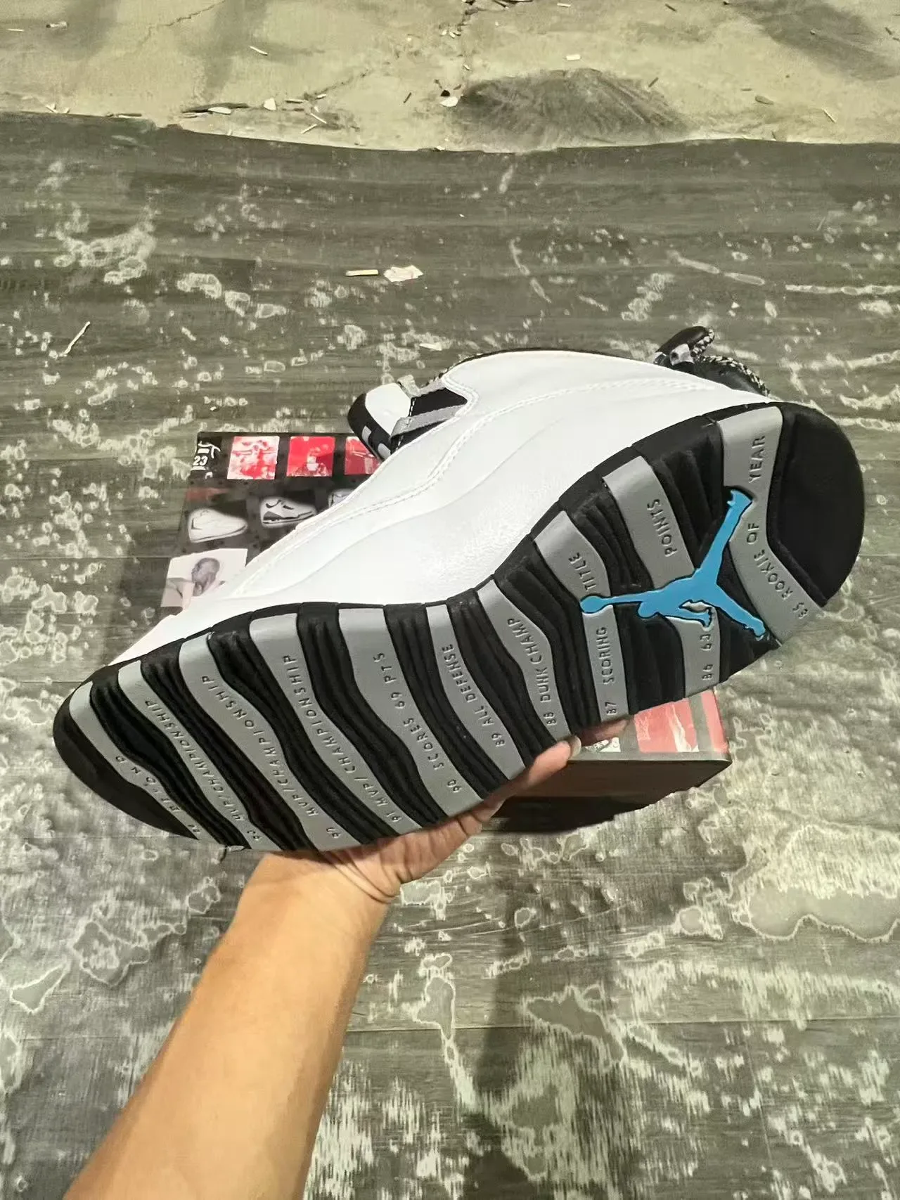Air Jordan 10 أبيض أسود رمادي أحذية كرة السلة 6