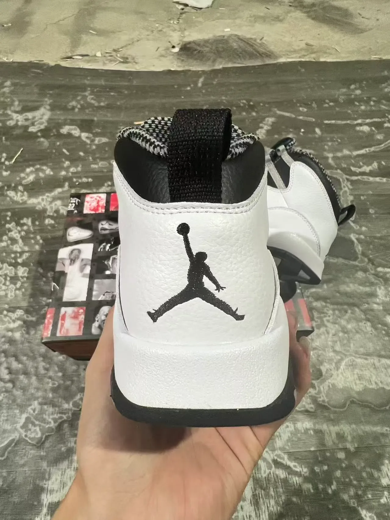 Air Jordan 10 أبيض أسود رمادي أحذية كرة السلة 8
