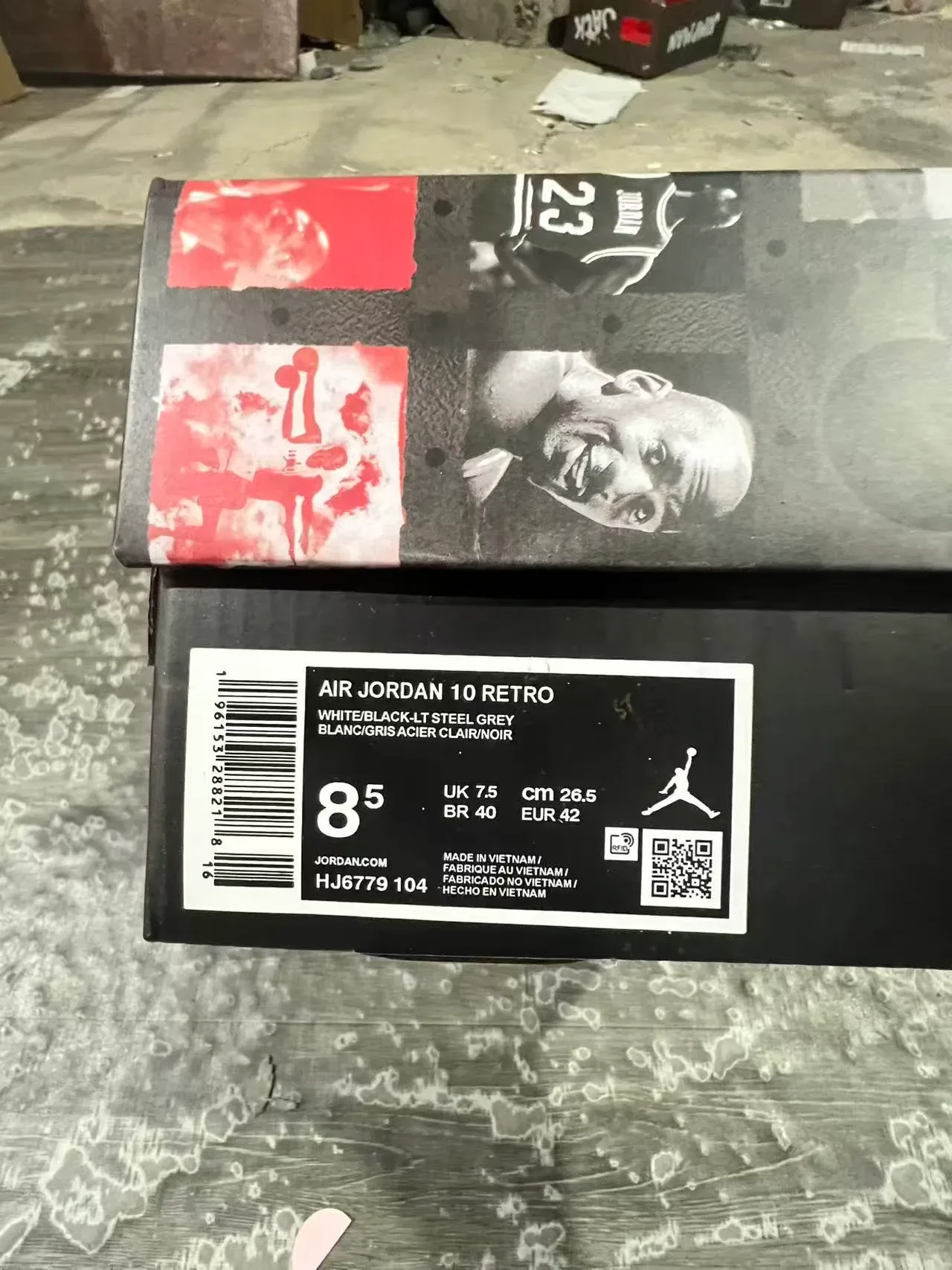 Air Jordan 10 أبيض أسود رمادي أحذية كرة السلة 10
