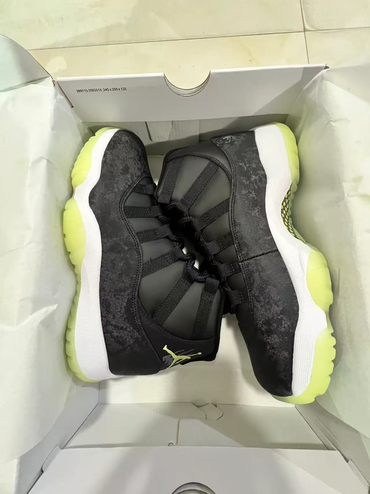 Air Jordan 11 কালো হলুদ হাই-টপ মার্বেল আপার বাস্কেটবল জুতো 9