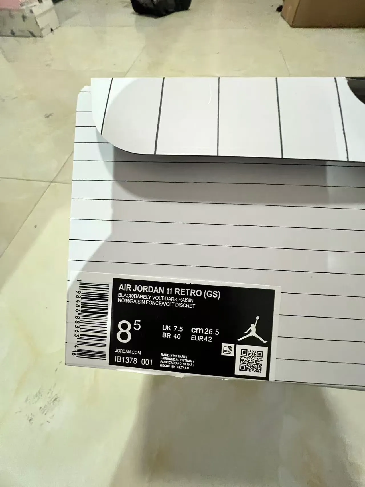 Air Jordan 11 কালো হলুদ হাই-টপ মার্বেল আপার বাস্কেটবল জুতো 10