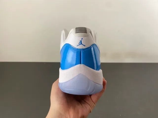 Air Jordan 11 White and Royal Blue Patent Leather Basketball Shoes 4