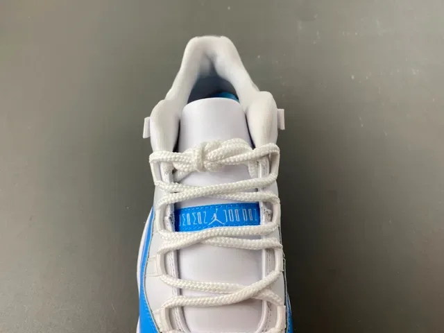Air Jordan 11 White and Royal Blue Patent Leather Basketball Shoes 6