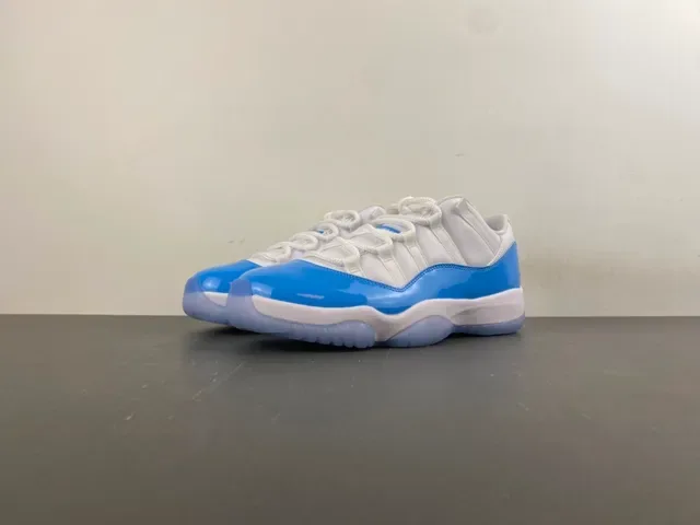 Air Jordan 11 White and Royal Blue Patent Leather Basketball Shoes 11