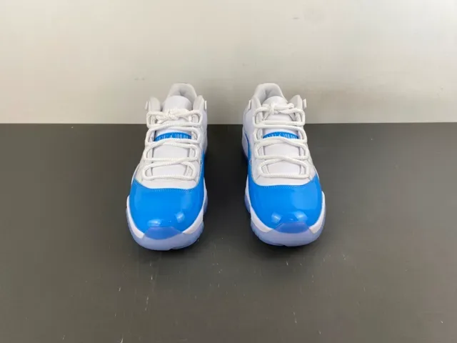 Air Jordan 11 White and Royal Blue Patent Leather Basketball Shoes 12