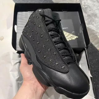 Air Jordan 13 Black Silver High-Top Textured Mesh Upper Basketball Shoes