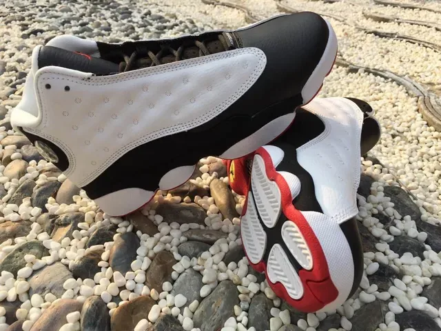 Air Jordan 13 Blancos Negros Rojos Zapatos de Baloncesto 7