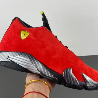 Zapatillas de baloncesto Air Jordan 14 Ferrari de gamuza roja