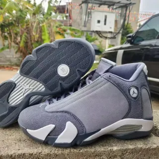 Air Jordan 14 حذاء كرة السلة الرمادي من الصوف عالي الارتفاع