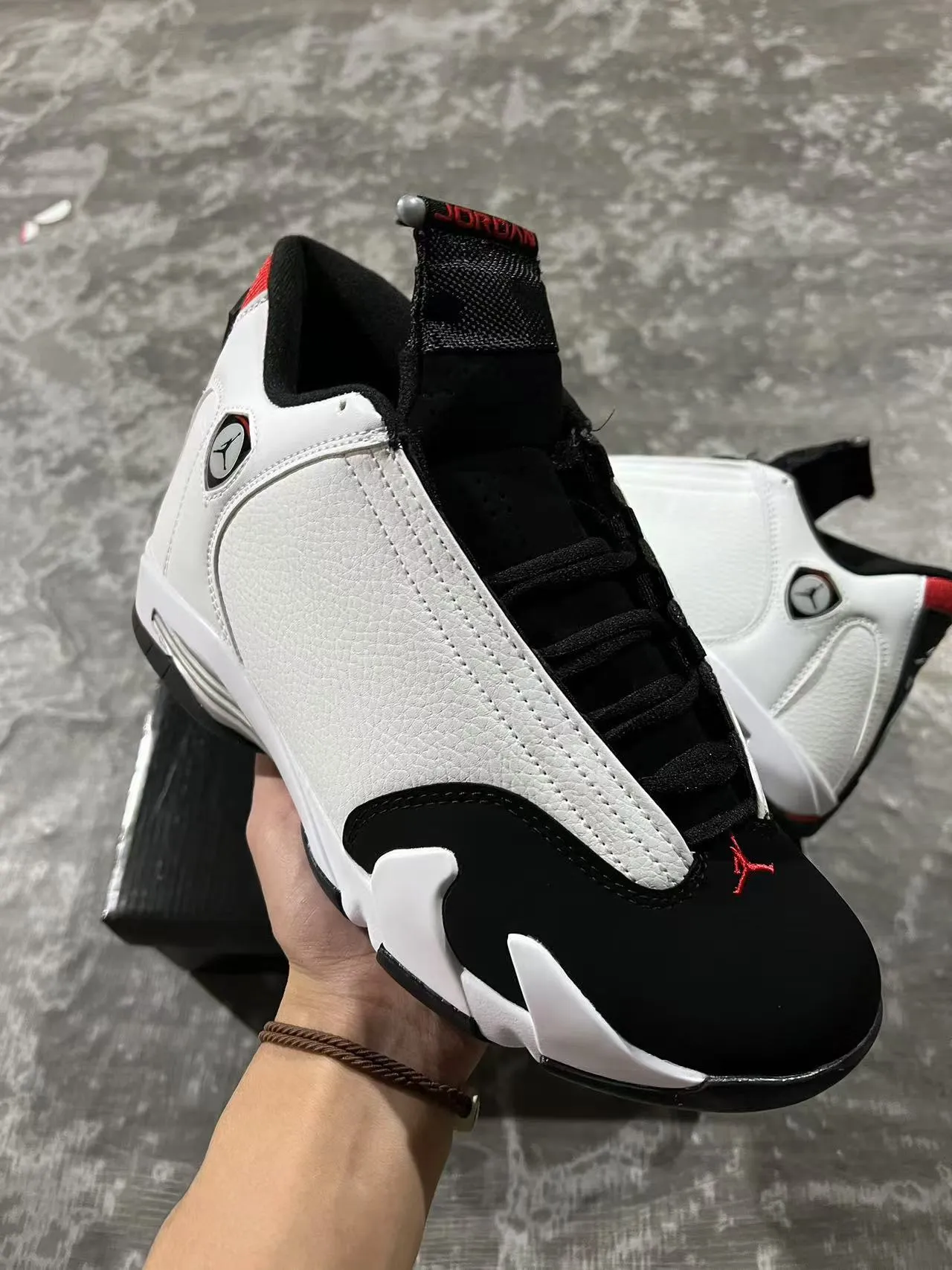 Air Jordan 14 Branco Preto Vermelho tênis de basquete 2