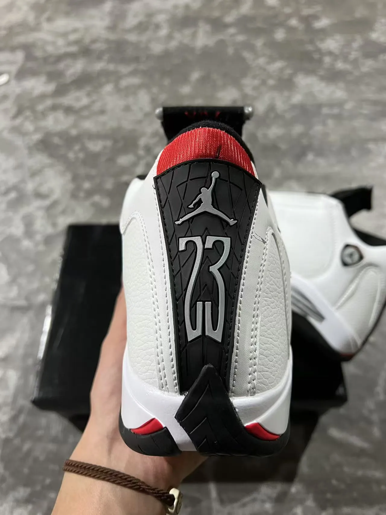 Air Jordan 14 Branco Preto Vermelho tênis de basquete 8