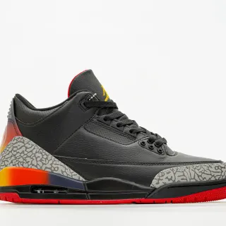 Air Jordan 3 黑红橙渐变大象印花篮球鞋
