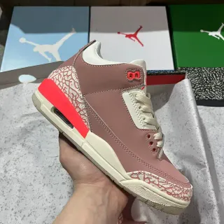 Tênis de basquete Air Jordan 3 rosa empoeirado com estampa de elefante