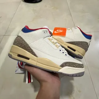 Tênis de basquete Air Jordan 3 com estampa de elefante branco