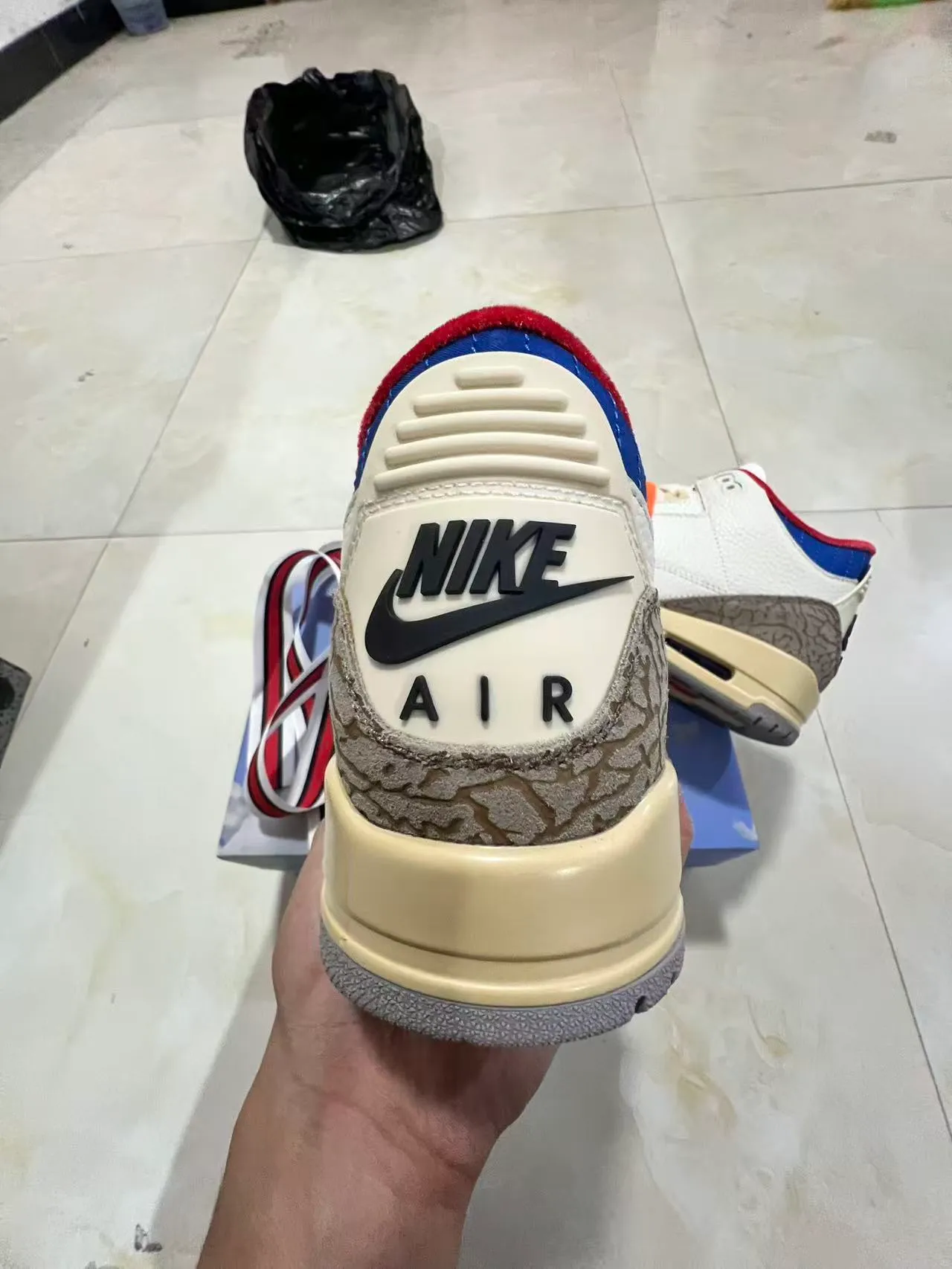 Chaussures de basketball Air Jordan 3 à imprimé éléphant blanc 8