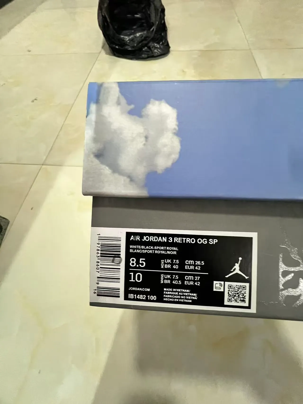 Chaussures de basketball Air Jordan 3 à imprimé éléphant blanc 10