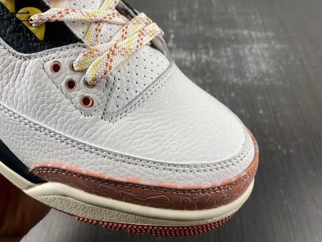 Zapatillas de baloncesto Air Jordan 3 blanco melocotón con estampado de elefante 3