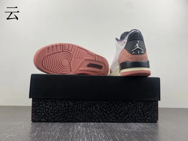 Zapatillas de baloncesto Air Jordan 3 blanco melocotón con estampado de elefante 16