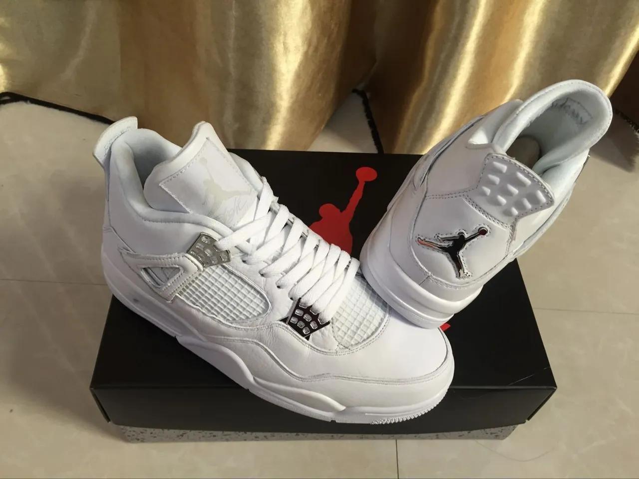 Air Jordan 4 zapatillas de baloncesto totalmente blancas 2