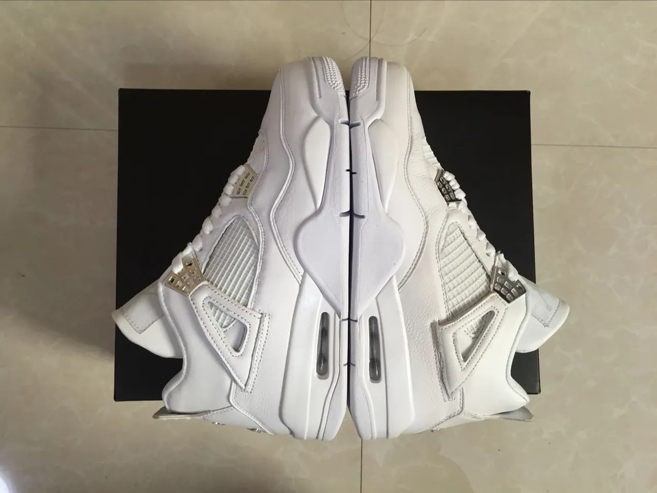 Air Jordan 4 zapatillas de baloncesto totalmente blancas 4