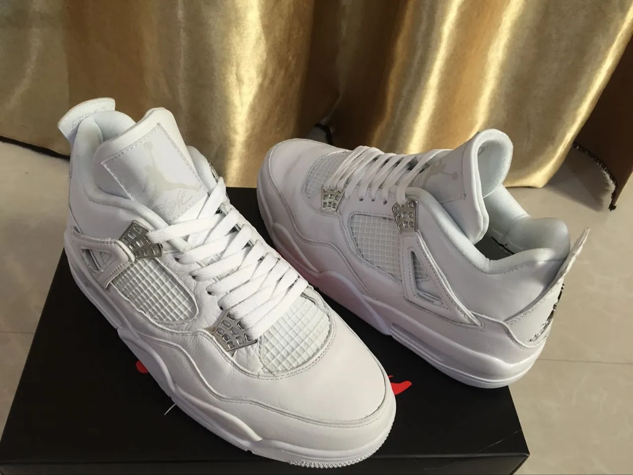 Air Jordan 4 zapatillas de baloncesto totalmente blancas 5