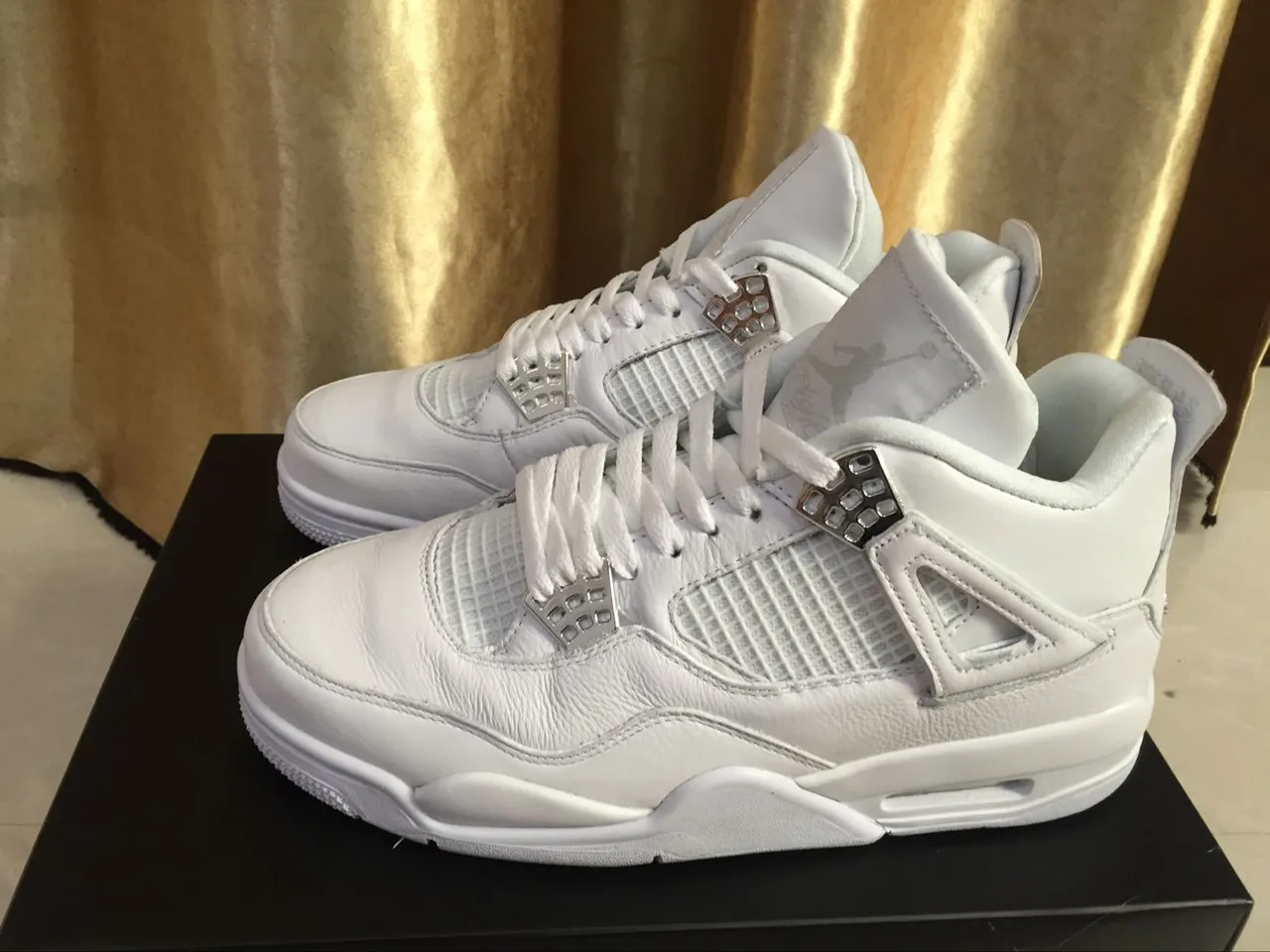 Air Jordan 4 zapatillas de baloncesto totalmente blancas 6