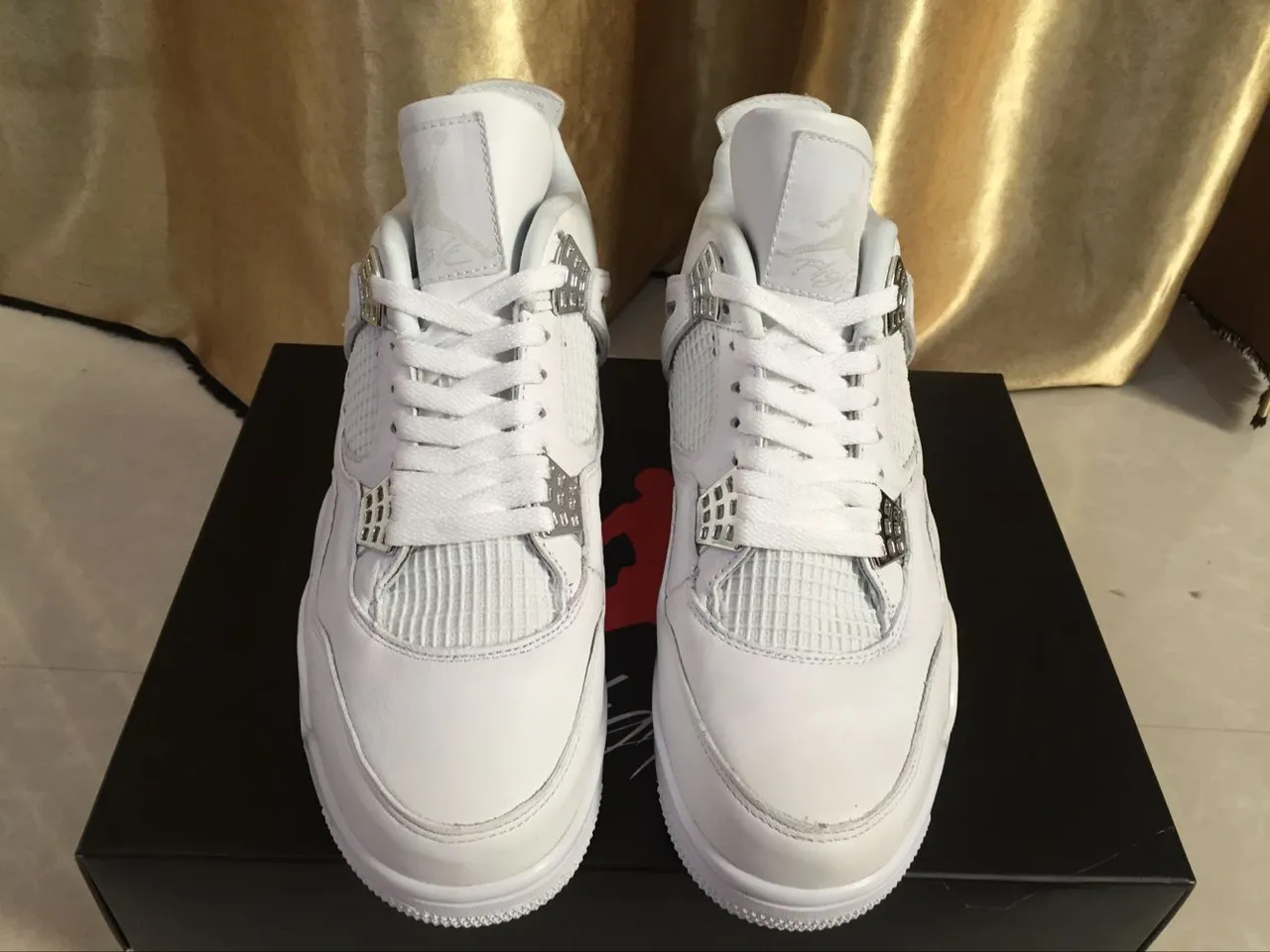 Air Jordan 4 zapatillas de baloncesto totalmente blancas 7