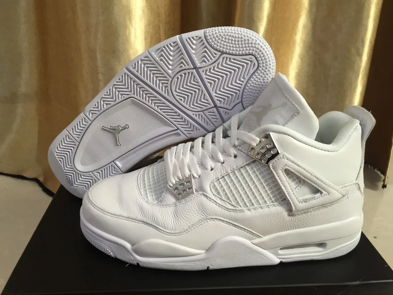Air Jordan 4 zapatillas de baloncesto totalmente blancas 9