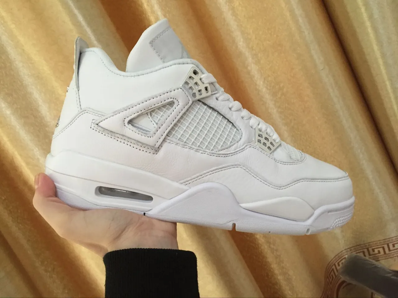 Air Jordan 4 zapatillas de baloncesto totalmente blancas 10