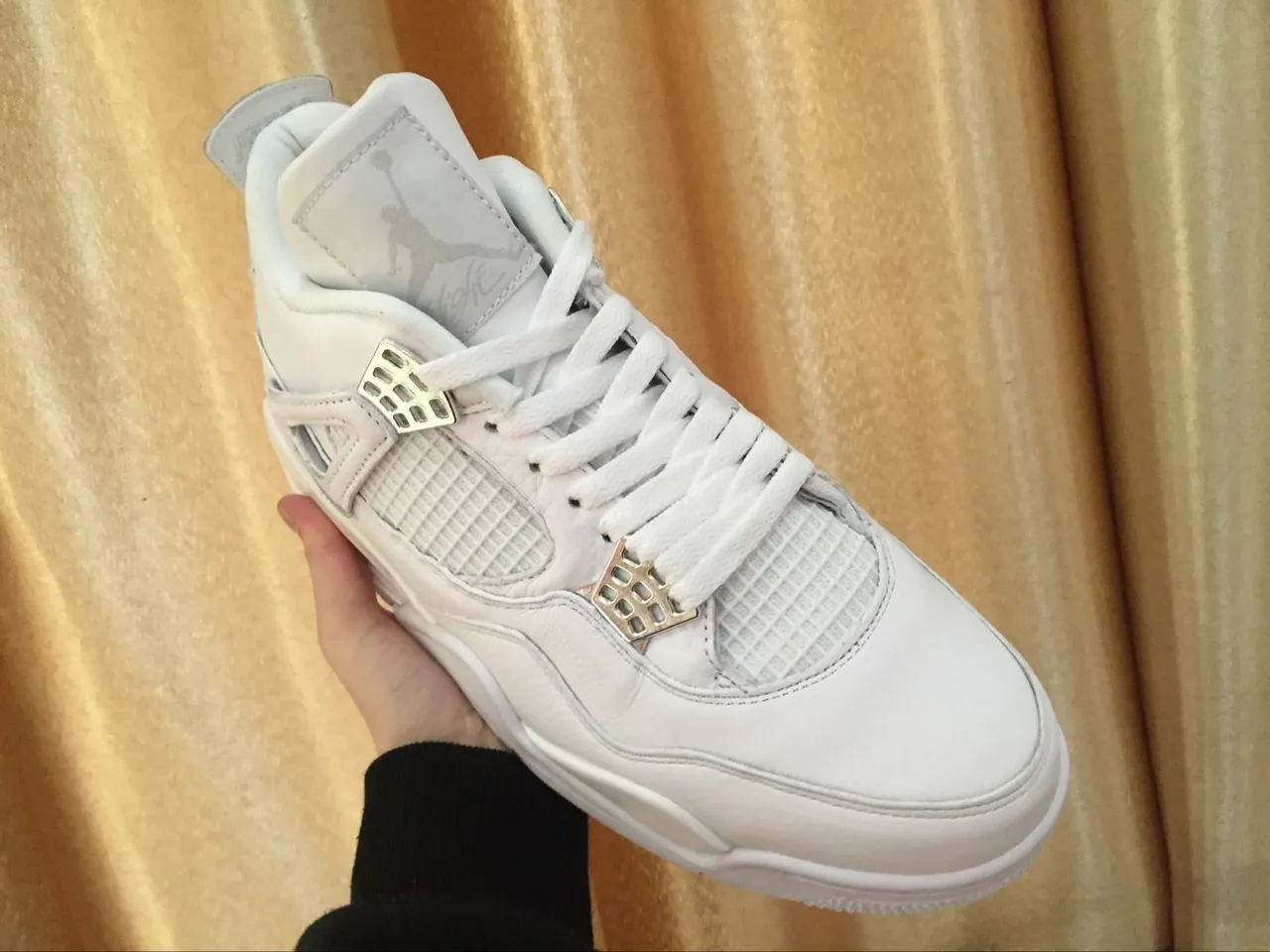 Air Jordan 4 zapatillas de baloncesto totalmente blancas 12