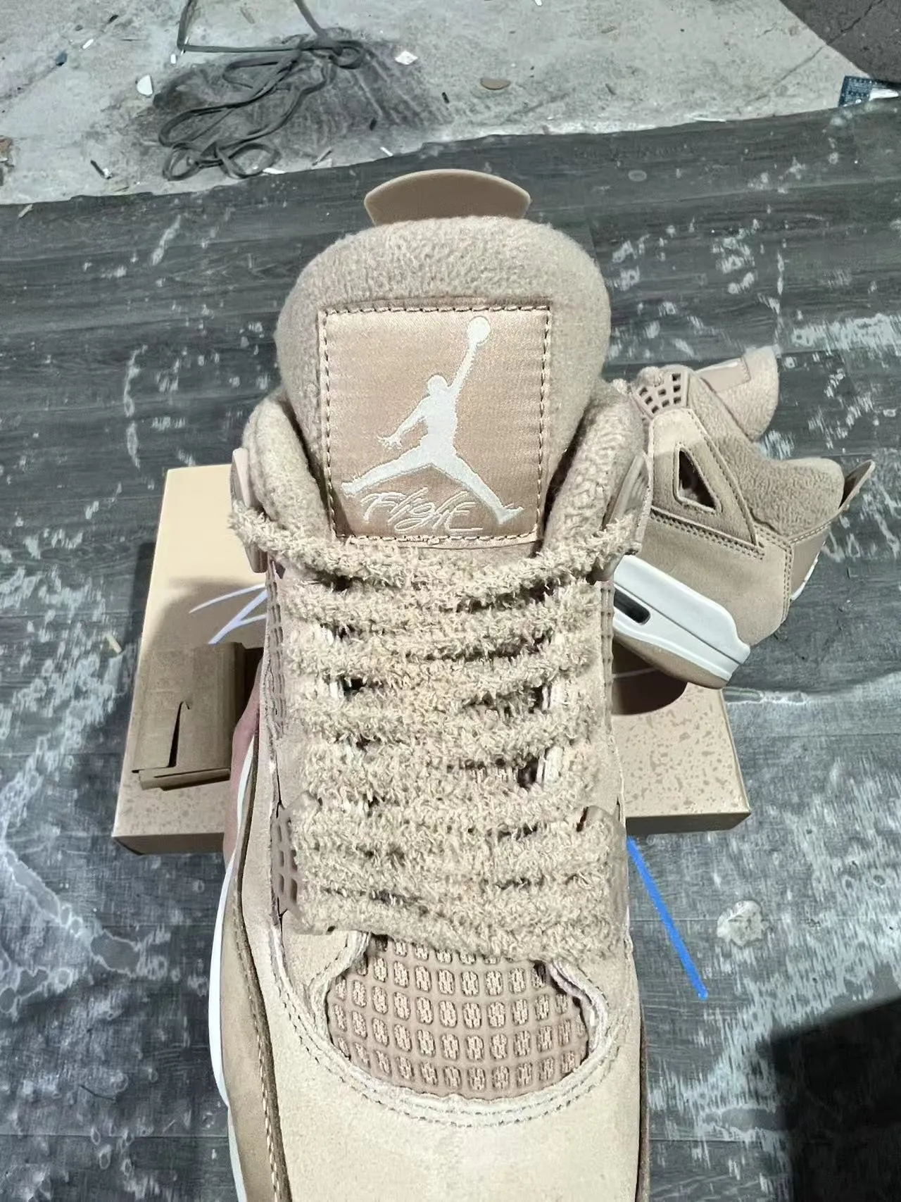 Air Jordan 4 Beige Suede High-Top Basketball Shoes 4