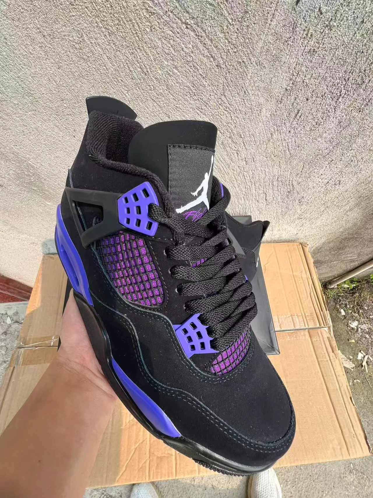 Air Jordan 4 কালো বেগুনি বাস্কেটবল জুতো 2
