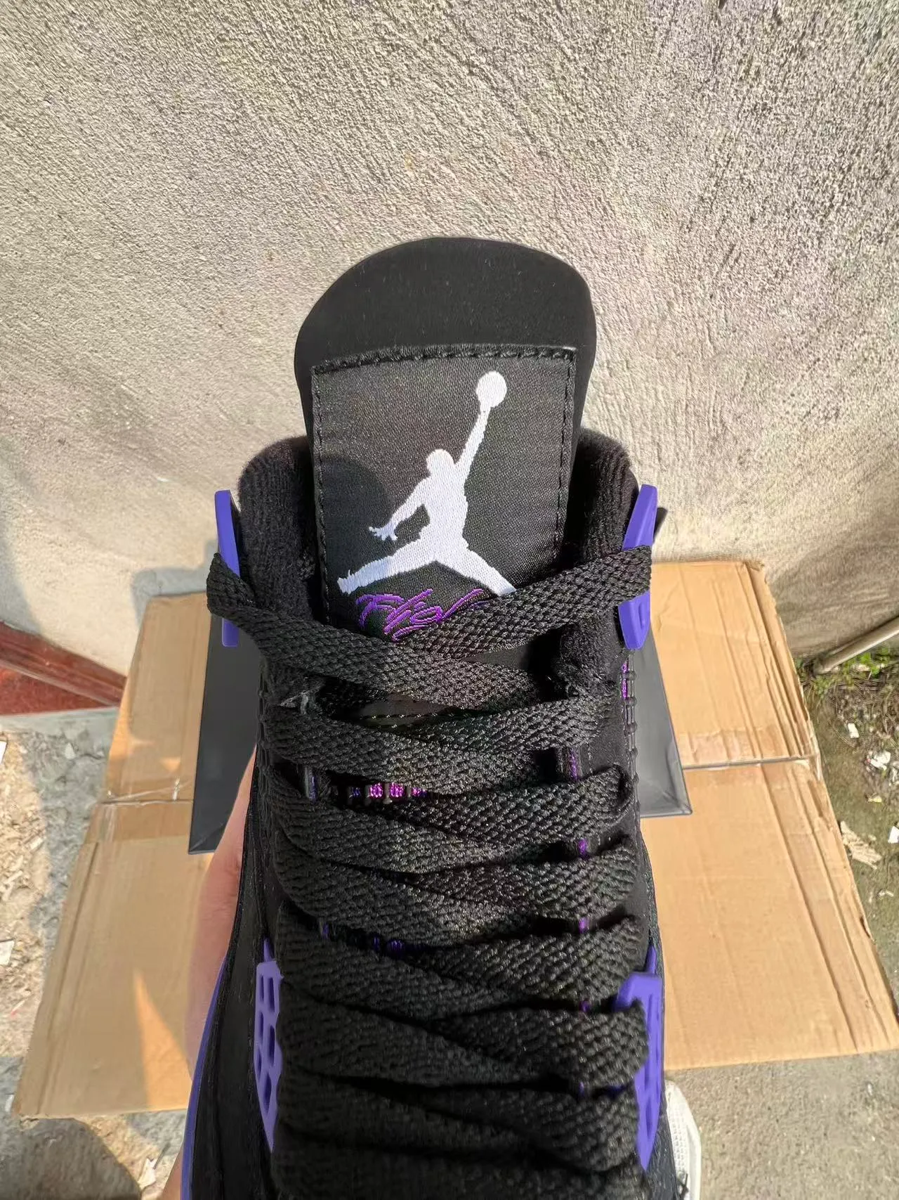 Air Jordan 4 কালো বেগুনি বাস্কেটবল জুতো 4