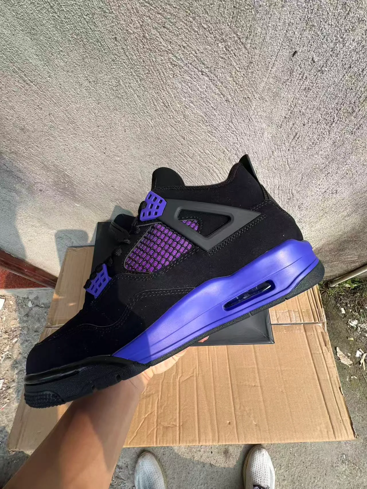 Air Jordan 4 কালো বেগুনি বাস্কেটবল জুতো 5