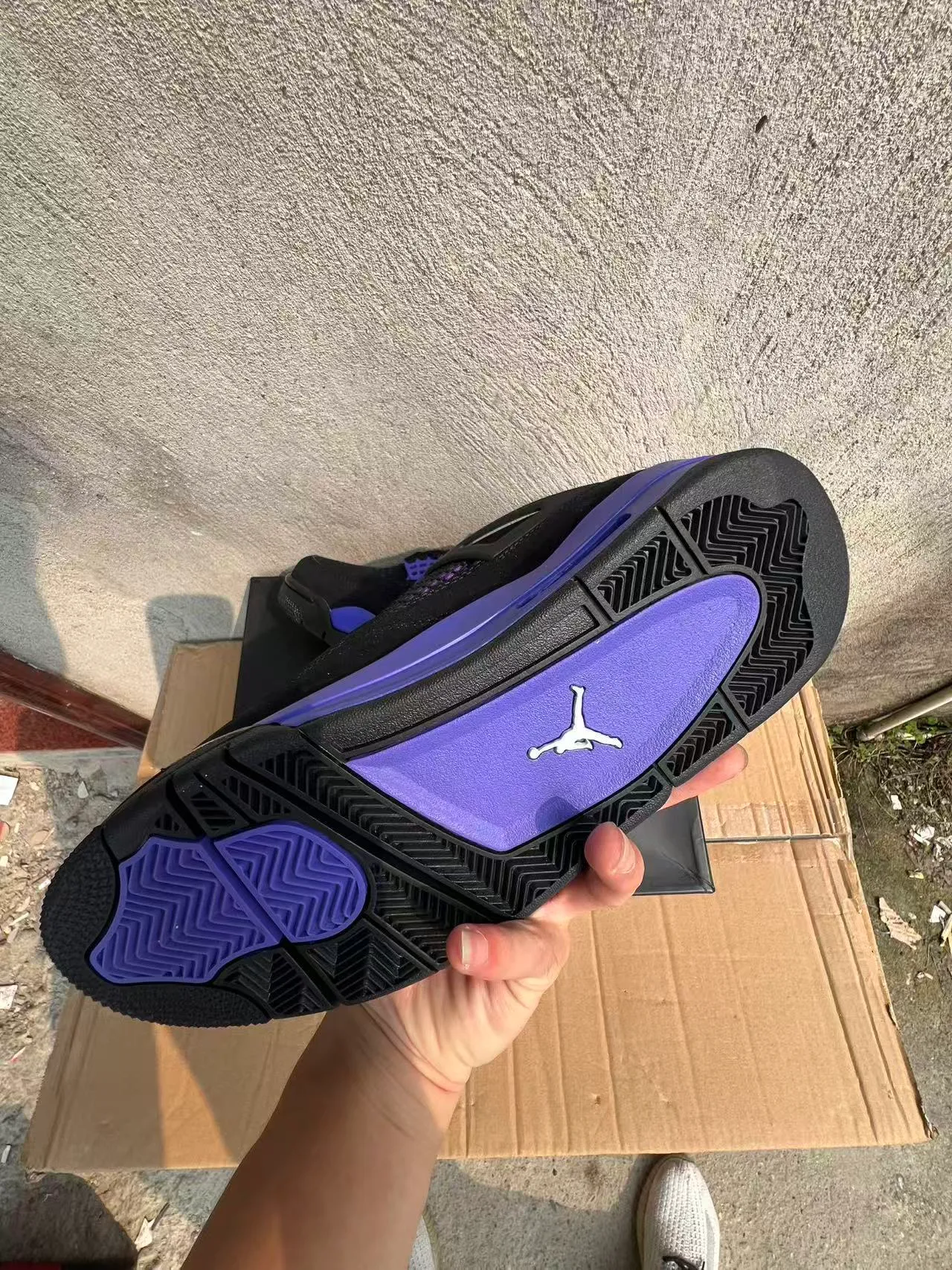 Air Jordan 4 কালো বেগুনি বাস্কেটবল জুতো 6