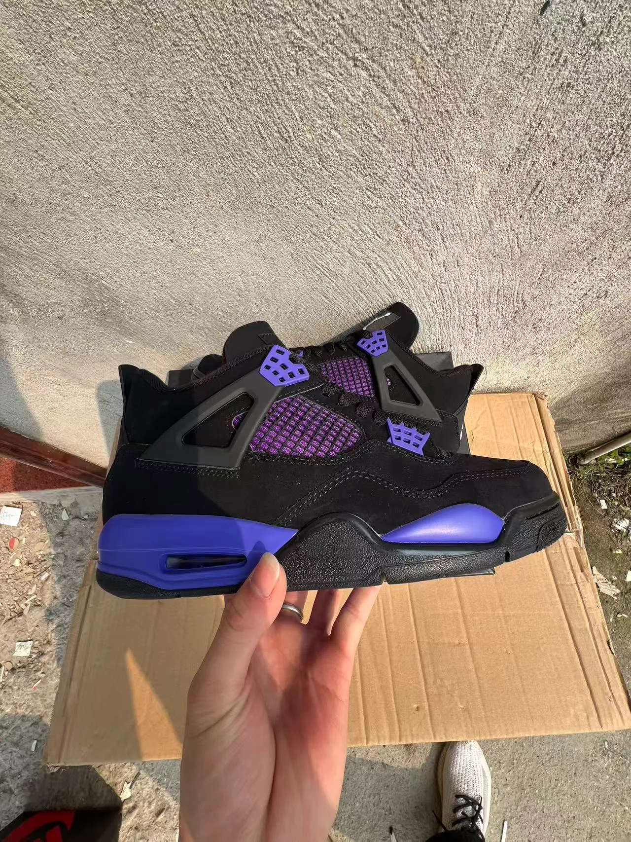 Air Jordan 4 কালো বেগুনি বাস্কেটবল জুতো 7